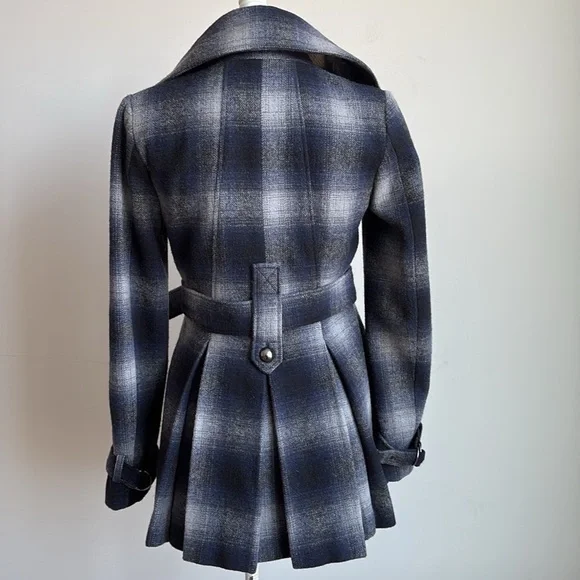 Miss Sixty Plaid Double-Breasted Coat Size  XS - Picture 8 of 9